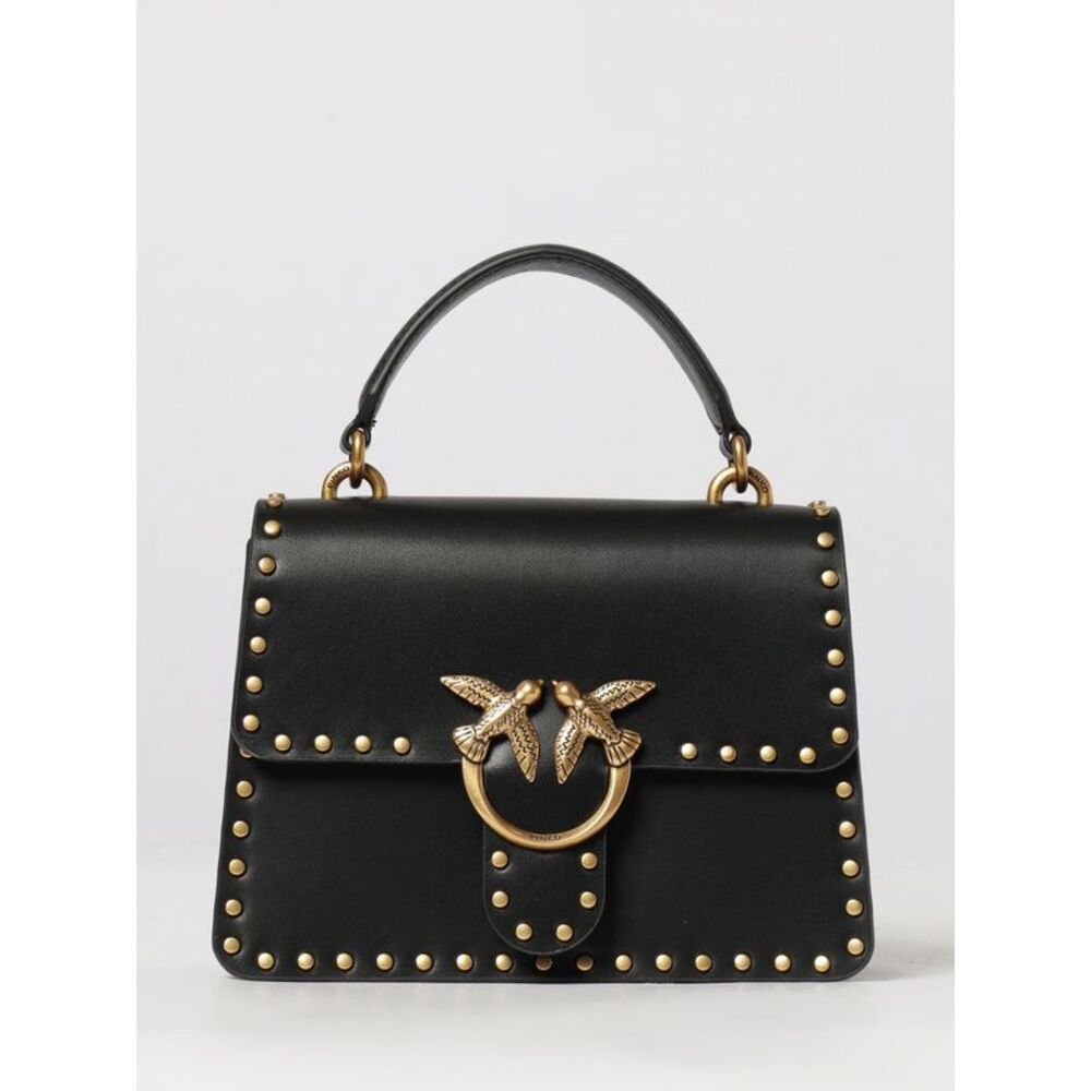 Pinko Women Pinko Love Bag One Calfskin Mini Handbag With Studs And Logo